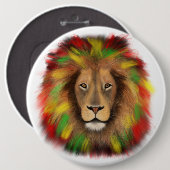 Rasta Löwe rot grün zeichnend Jamaika Button (Vorne & Hinten)