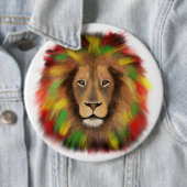 Rasta Löwe rot grün zeichnend Jamaika Button (Beispiel)