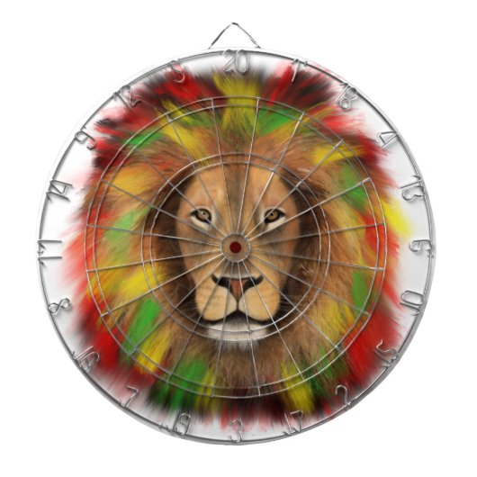 Rasta Löwe rot grün zeichnend Jamaika Dartscheibe (vorne)