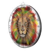 Rasta Löwe rot grün zeichnend Jamaika Dartscheibe (Vorderseite rechts)