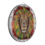 Rasta Löwe rot grün zeichnend Jamaika Dartscheibe (Vorderseite Links)