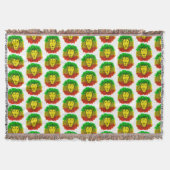 Rasta Löwe rot grün zeichnend Jamaika Decke (Vorderseite)