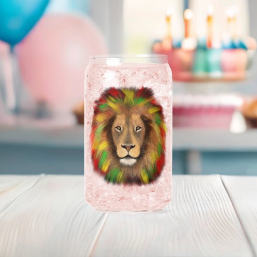 Rasta Löwe rot grün zeichnend Jamaika Dosenglas (Insitu (Baby Party))