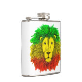 Rasta Löwe rot grün zeichnend Jamaika Flachmann (Rechts)