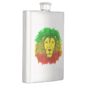 Rasta Löwe rot grün zeichnend Jamaika Flachmann (Rechts)