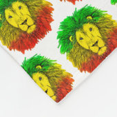 Rasta Löwe rot grün zeichnend Jamaika Fleecedecke (Ecke)