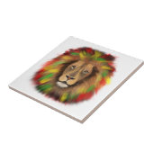 Rasta Löwe rot grün zeichnend Jamaika Fliese (Seite)
