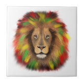 Rasta Löwe rot grün zeichnend Jamaika Fliese (Vorderseite)