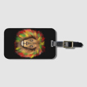 Rasta Löwe rot grün zeichnend Jamaika Gepäckanhänger (Vorderseite (Horizontal))