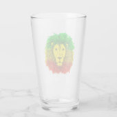 Rasta Löwe rot grün zeichnend Jamaika Glas (Rückseite)