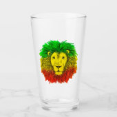 Rasta Löwe rot grün zeichnend Jamaika Glas (Vorderseite)