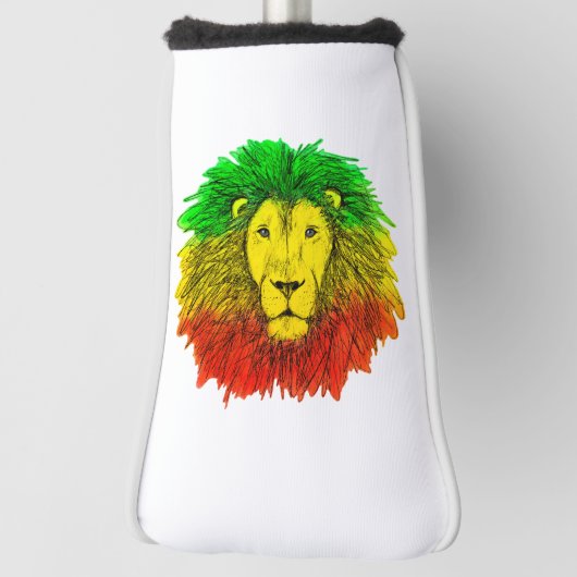 Rasta Löwe rot grün zeichnend Jamaika Golf Headcover (Rotieren 90)