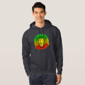 Rasta Löwe rot grün zeichnend Jamaika Hoodie (Vorne ganz)
