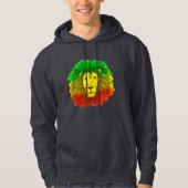 Rasta Löwe rot grün zeichnend Jamaika Hoodie (Vorderseite)
