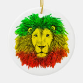 Rasta Löwe rot grün zeichnend Jamaika Keramik Ornament (Vorne)