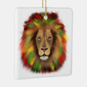 Rasta Löwe rot grün zeichnend Jamaika Keramikornament (Rechts)