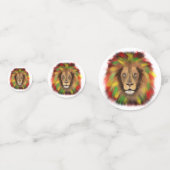 Rasta Löwe rot grün zeichnend Jamaika Konfetti (Rückseiten)