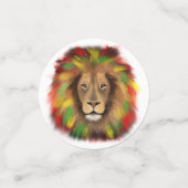 Rasta Löwe rot grün zeichnend Jamaika Konfetti (Klein Vorderseite)