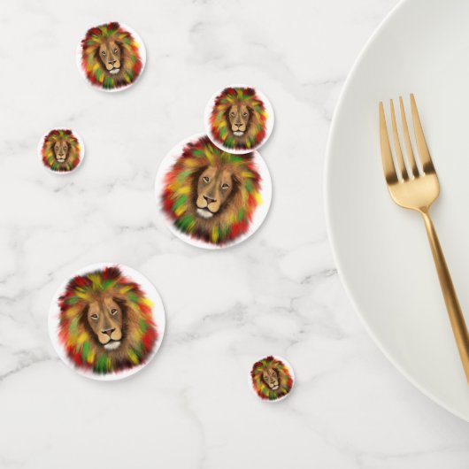 Rasta Löwe rot grün zeichnend Jamaika Konfetti (Gruppe)