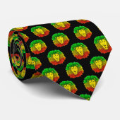 Rasta Löwe rot grün zeichnend Jamaika Krawatte (Gerollt)