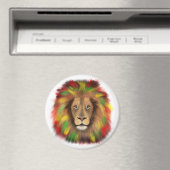 Rasta Löwe rot grün zeichnend Jamaika Magnet (In Situ (Geschirrspüler))