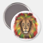 Rasta Löwe rot grün zeichnend Jamaika Magnet (Vorderseite/Rückseite)
