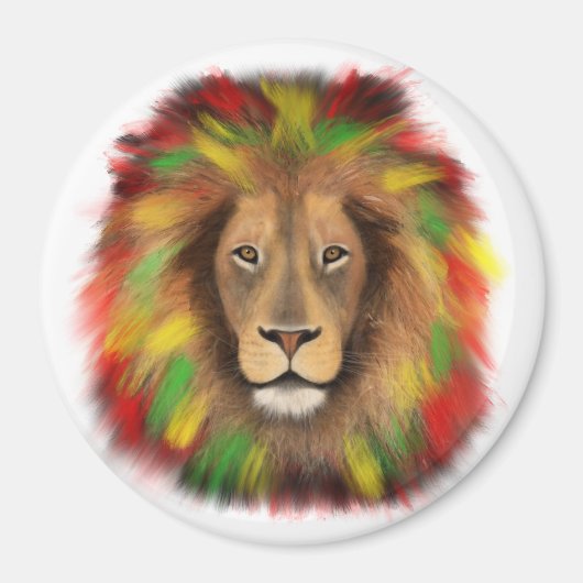 Rasta Löwe rot grün zeichnend Jamaika Magnet (Vorne)