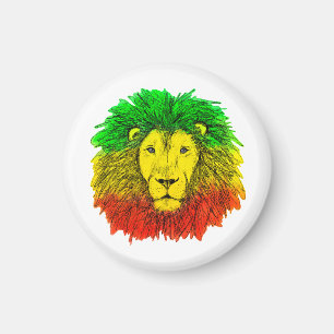 Rasta Löwe rot grün zeichnend Jamaika Magnet