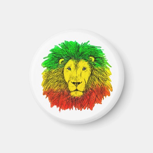 Rasta Löwe rot grün zeichnend Jamaika Magnet (Vorne)