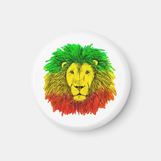 Rasta Löwe rot grün zeichnend Jamaika Magnet (Vorne)