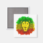 Rasta Löwe rot grün zeichnend Jamaika Magnet (Vorderseite/Rückseite)