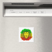 Rasta Löwe rot grün zeichnend Jamaika Magnet (In Situ (Geschirrspüler))