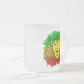 Rasta Löwe rot grün zeichnend Jamaika Mattglastasse (VorderseiteRechts)