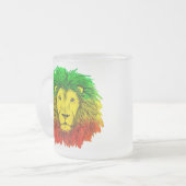 Rasta Löwe rot grün zeichnend Jamaika Mattglastasse (Vorderseite Links)