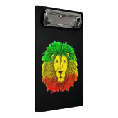 Rasta Löwe rot grün zeichnend Jamaika Mini Klemmbrett (Schrägansicht)