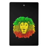 Rasta Löwe rot grün zeichnend Jamaika Mini Klemmbrett (Rückseite)