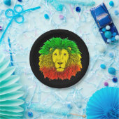 Rasta Löwe rot grün zeichnend Jamaika Pappteller (Party)