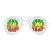 Rasta Löwe rot grün zeichnend Jamaika Partybrille (Vorderseite)