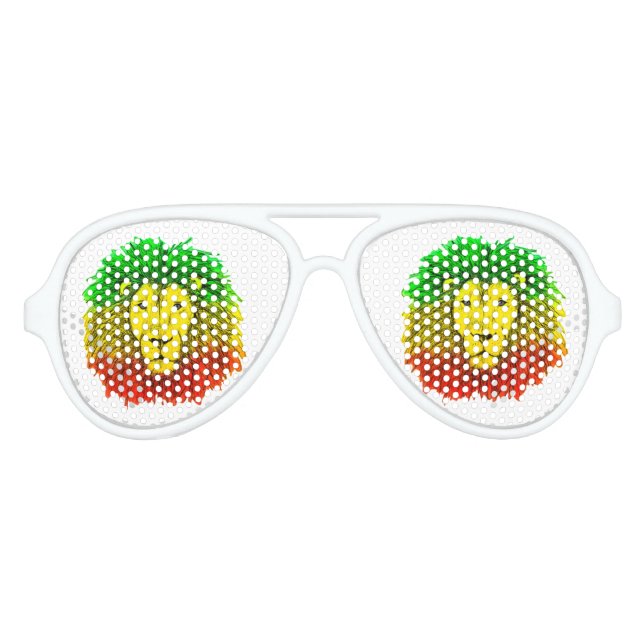Rasta Löwe rot grün zeichnend Jamaika Partybrille (Vorderseite)