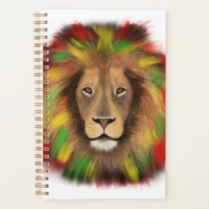 Rasta Löwe rot grün zeichnend Jamaika Planer