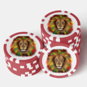 Rasta Löwe rot grün zeichnend Jamaika Pokerchips (Stapel)