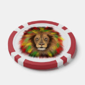 Rasta Löwe rot grün zeichnend Jamaika Pokerchips (Einzeln)