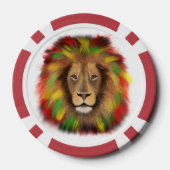 Rasta Löwe rot grün zeichnend Jamaika Pokerchips (Rückseite)
