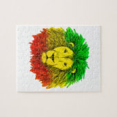 Rasta Löwe rot grün zeichnend Jamaika Puzzle (Horizontal)