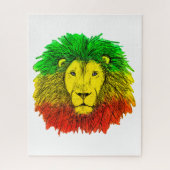 Rasta Löwe rot grün zeichnend Jamaika Puzzle (Vertikal)