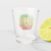 Rasta Löwe rot grün zeichnend Jamaika Schnapsglas (Rückseite)