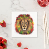 Rasta Löwe rot grün zeichnend Jamaika Serviette (Beispiel)