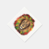 Rasta Löwe rot grün zeichnend Jamaika Serviette (Ecke)