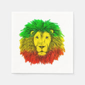 Rasta Löwe rot grün zeichnend Jamaika Serviette (Vorderseite)