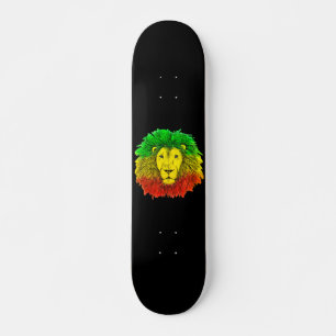 Rasta Löwe rot grün zeichnend Jamaika Skateboard